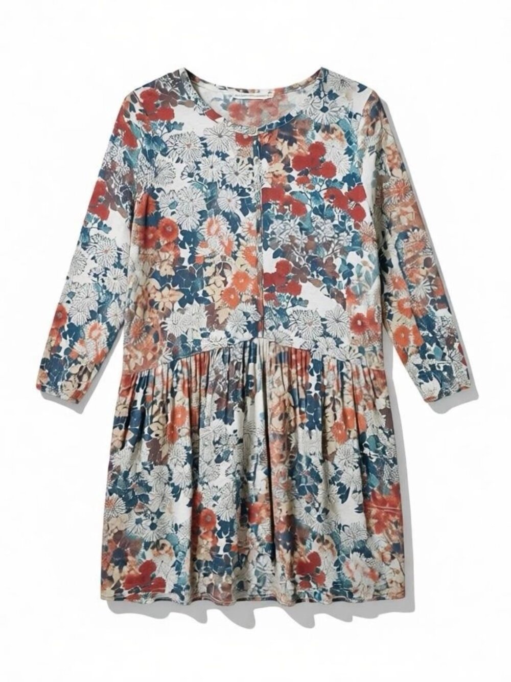 Peruvian Connection Autumn Meadow Tunic Floral Pima Cotton Medium